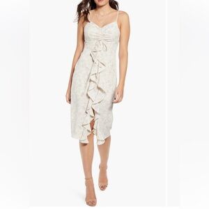 Endless Rose Scatter Dot Ruffle Front Dress